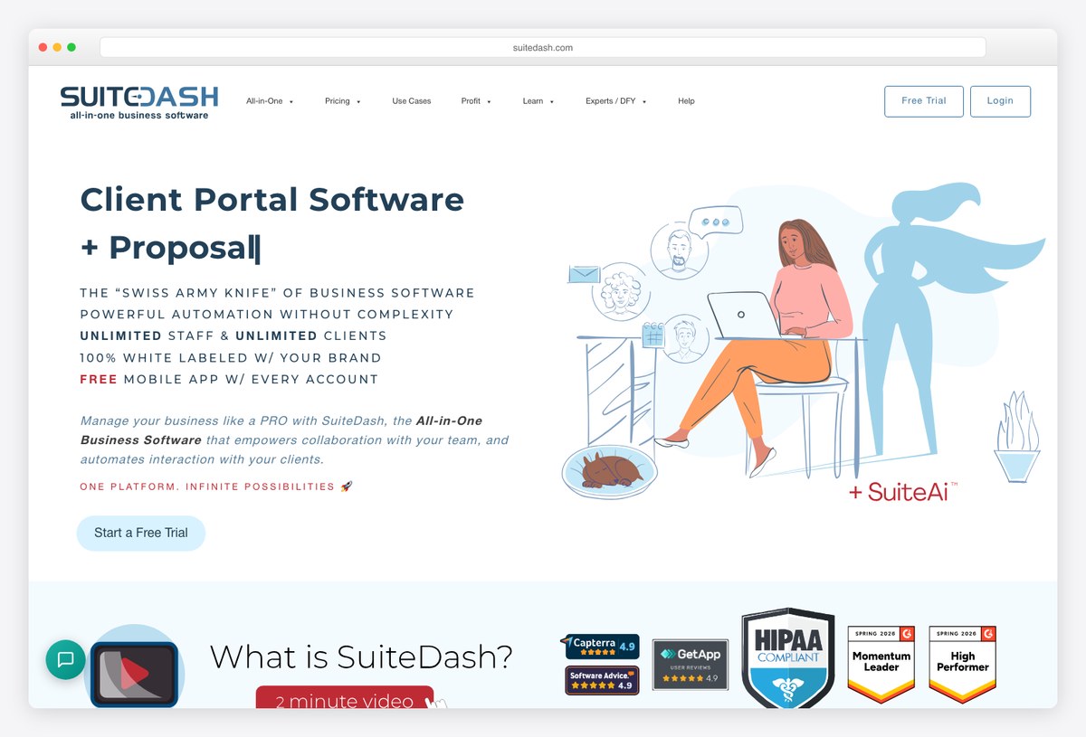 SuiteDash all-in-one client portal example