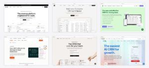 The best crm dashboard examples — collage of six template screenshots