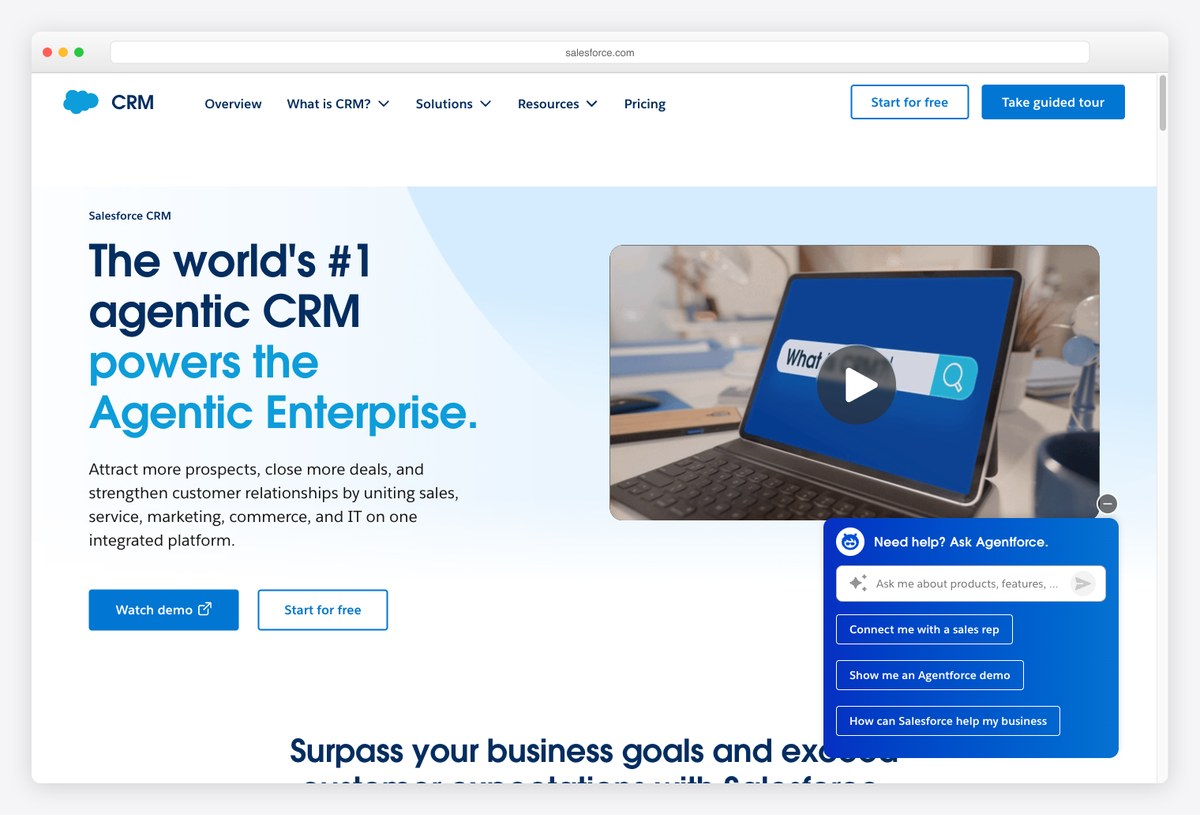 Salesforce CRM dashboard example