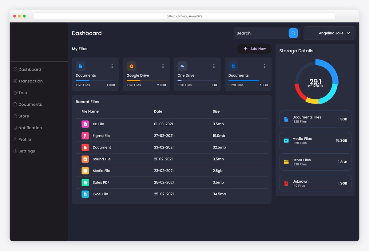 Flutter Responsive Admin Panel or Dashboard by abuanwar072