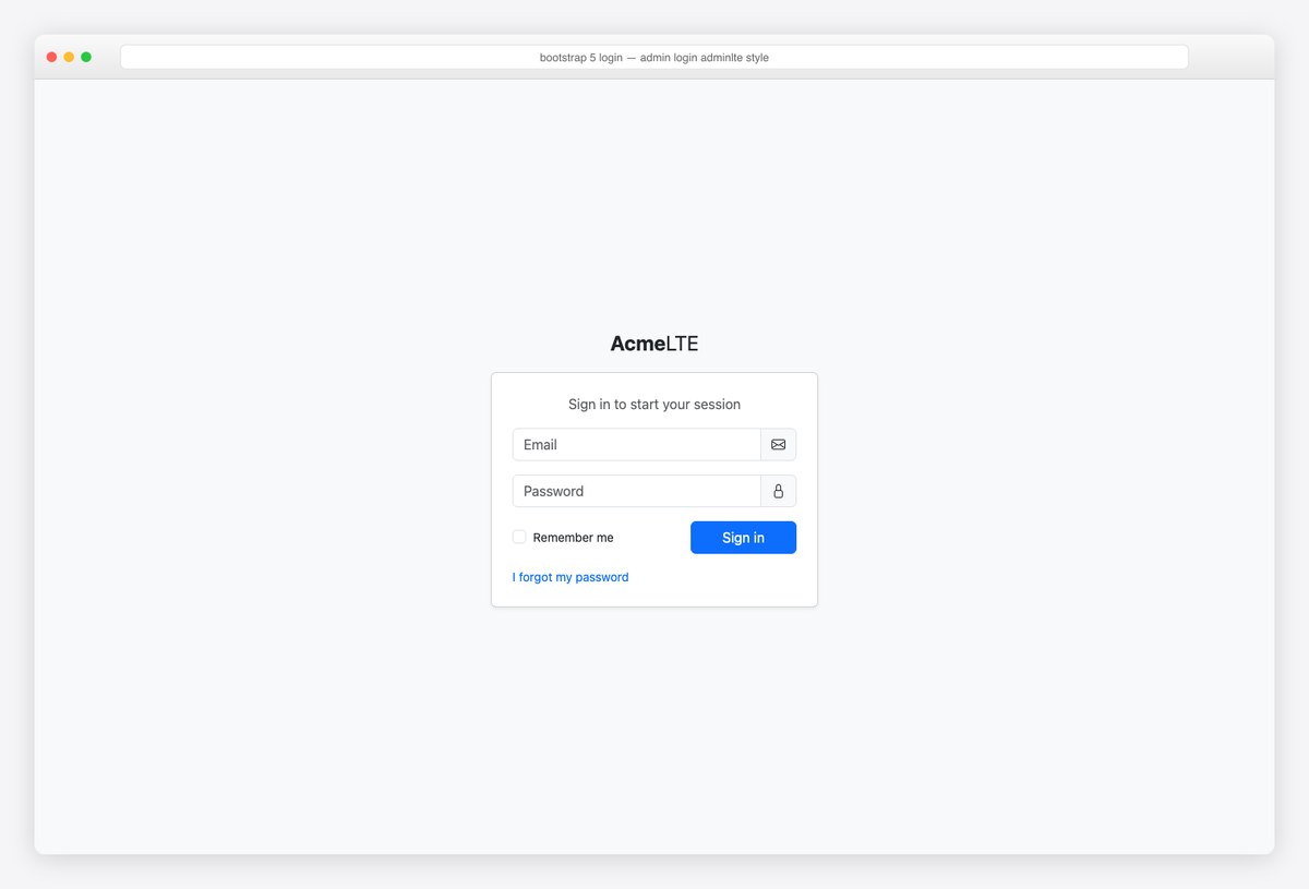 Bootstrap 5 login page example — admin login adminlte style