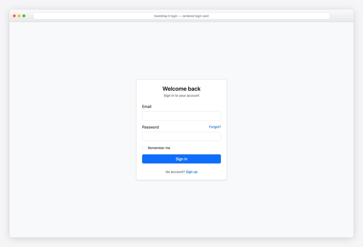 Bootstrap 5 login page example — centered login card