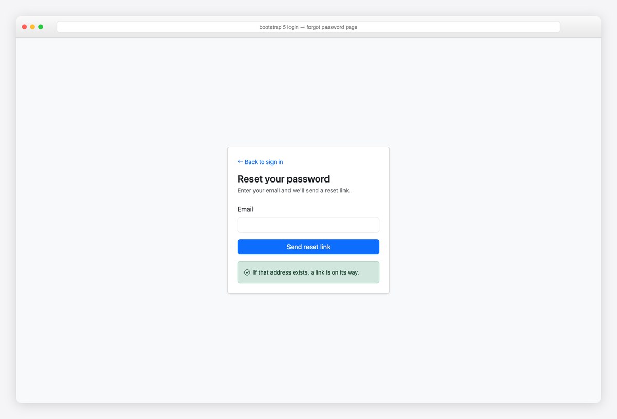 Bootstrap 5 login page example — forgot password page