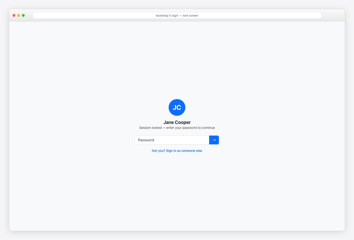 Bootstrap 5 login page example — lock screen