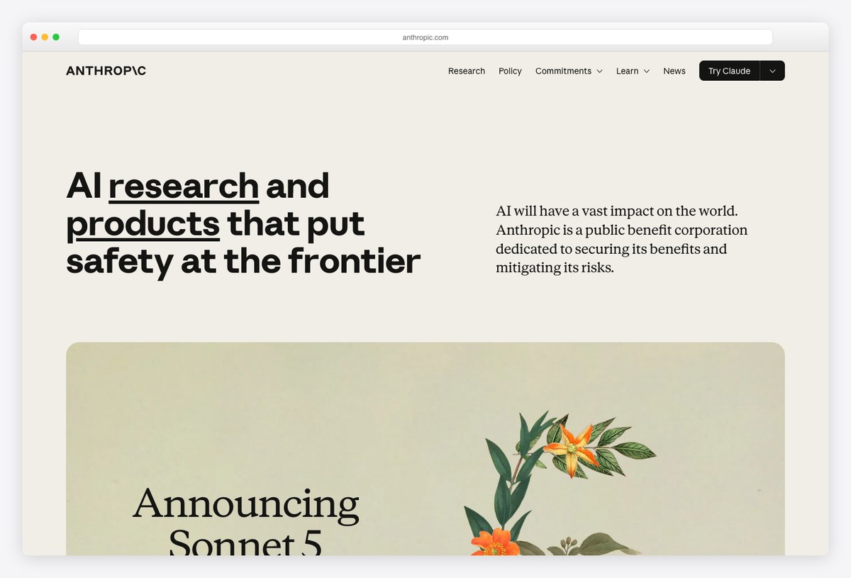 Anthropic website built with Next.js