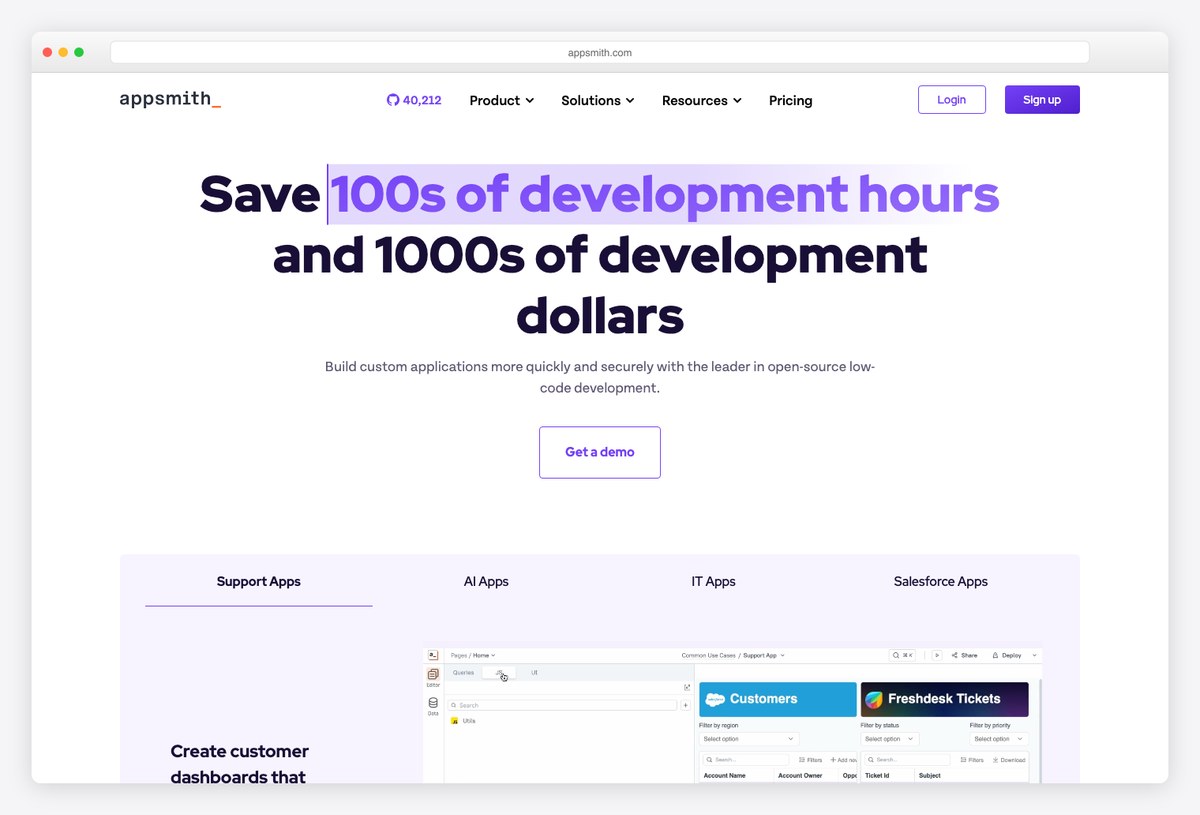 Appsmith, open-source React low-code platform