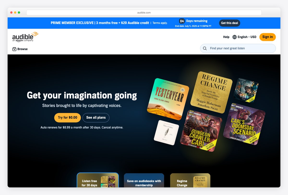 Audible built with Next.js