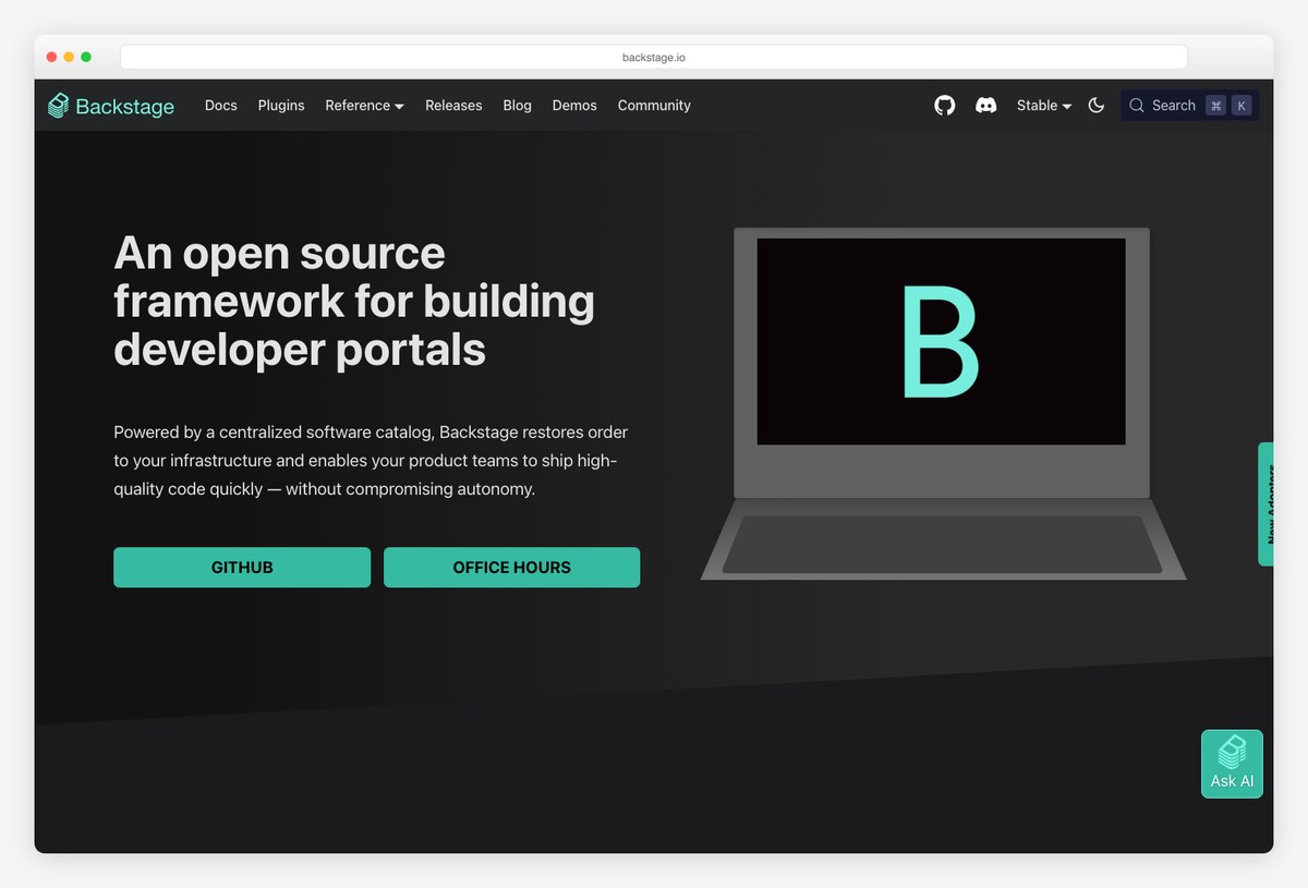 Backstage, Spotify open-source developer portal built with React