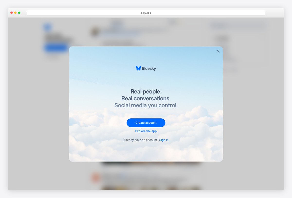 Bluesky, whose app is built with React