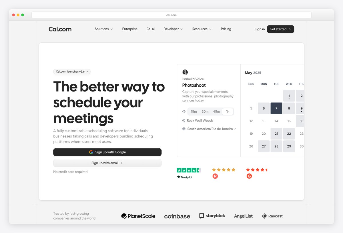 Cal.com, open-source scheduling built with Next.js