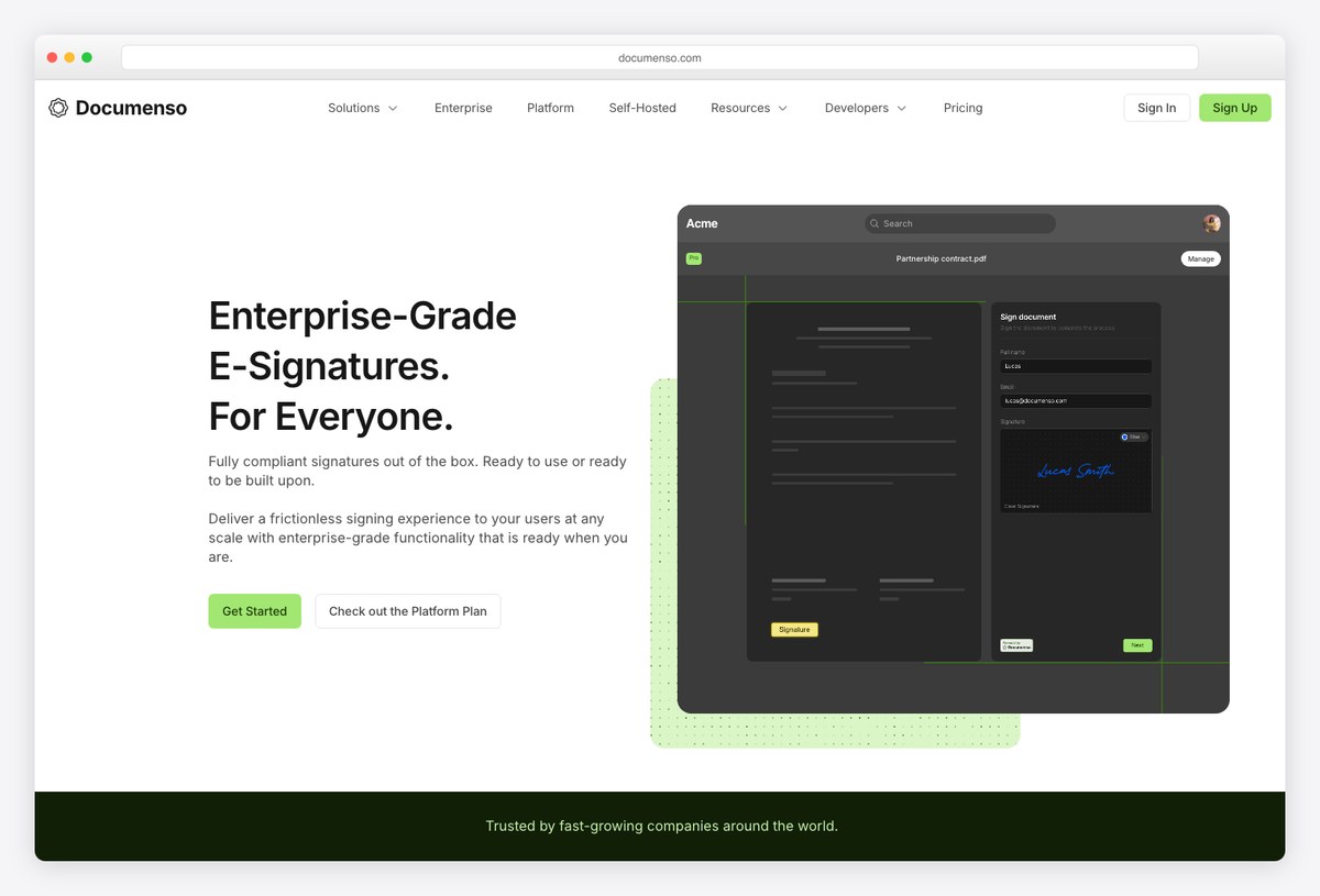 Documenso, open-source document signing on Next.js