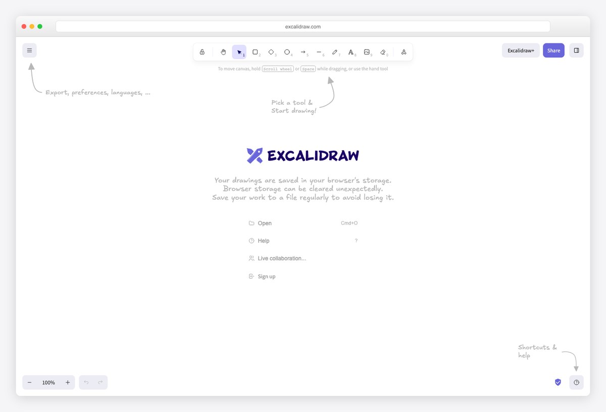 Excalidraw, an open-source React app