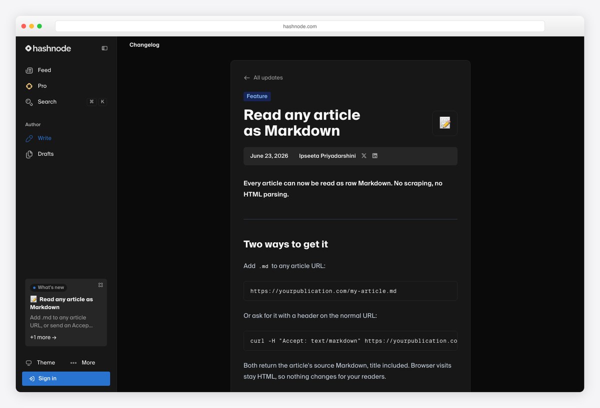 Hashnode built with Next.js