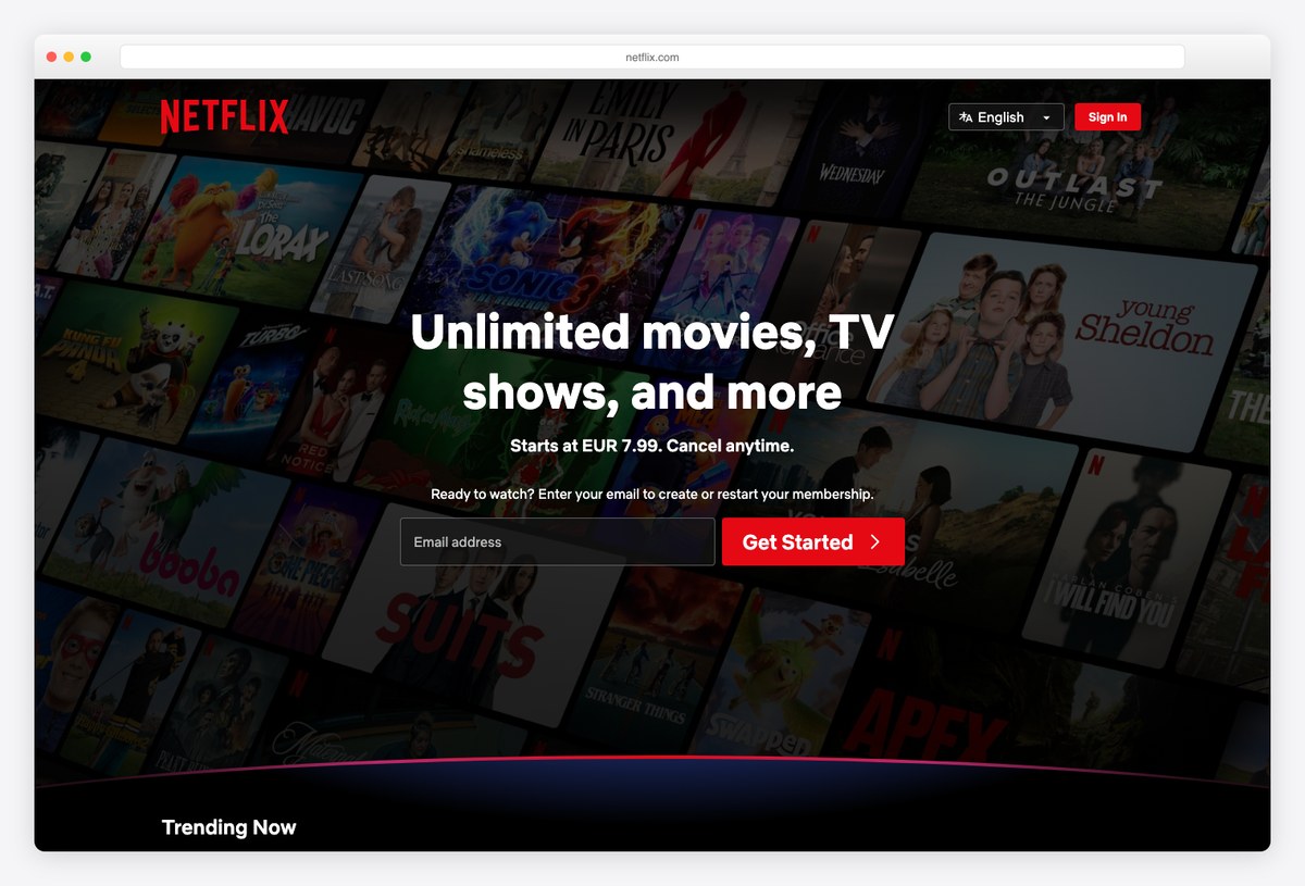 Netflix, a product built with React