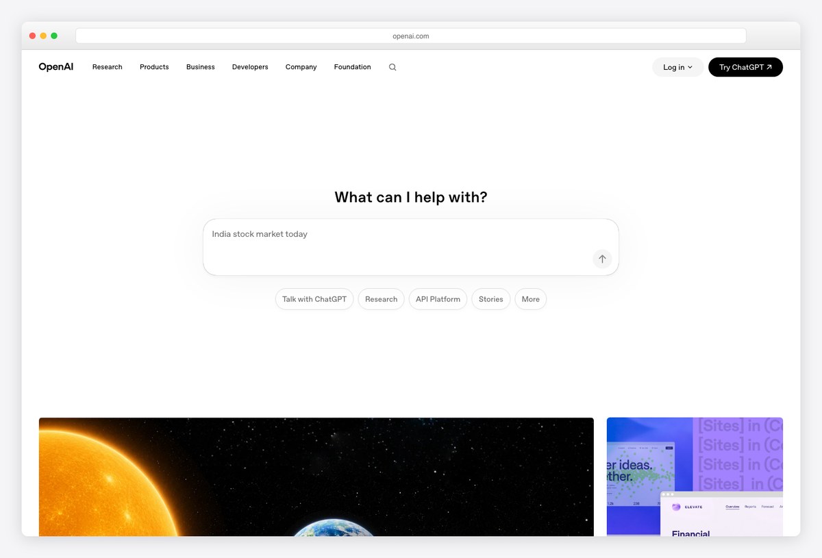 OpenAI website built with Next.js