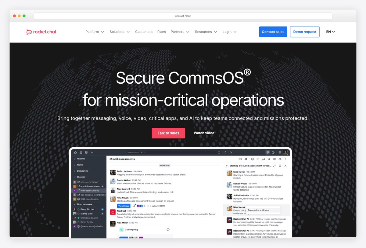 Rocket.Chat, open-source chat with a React front end