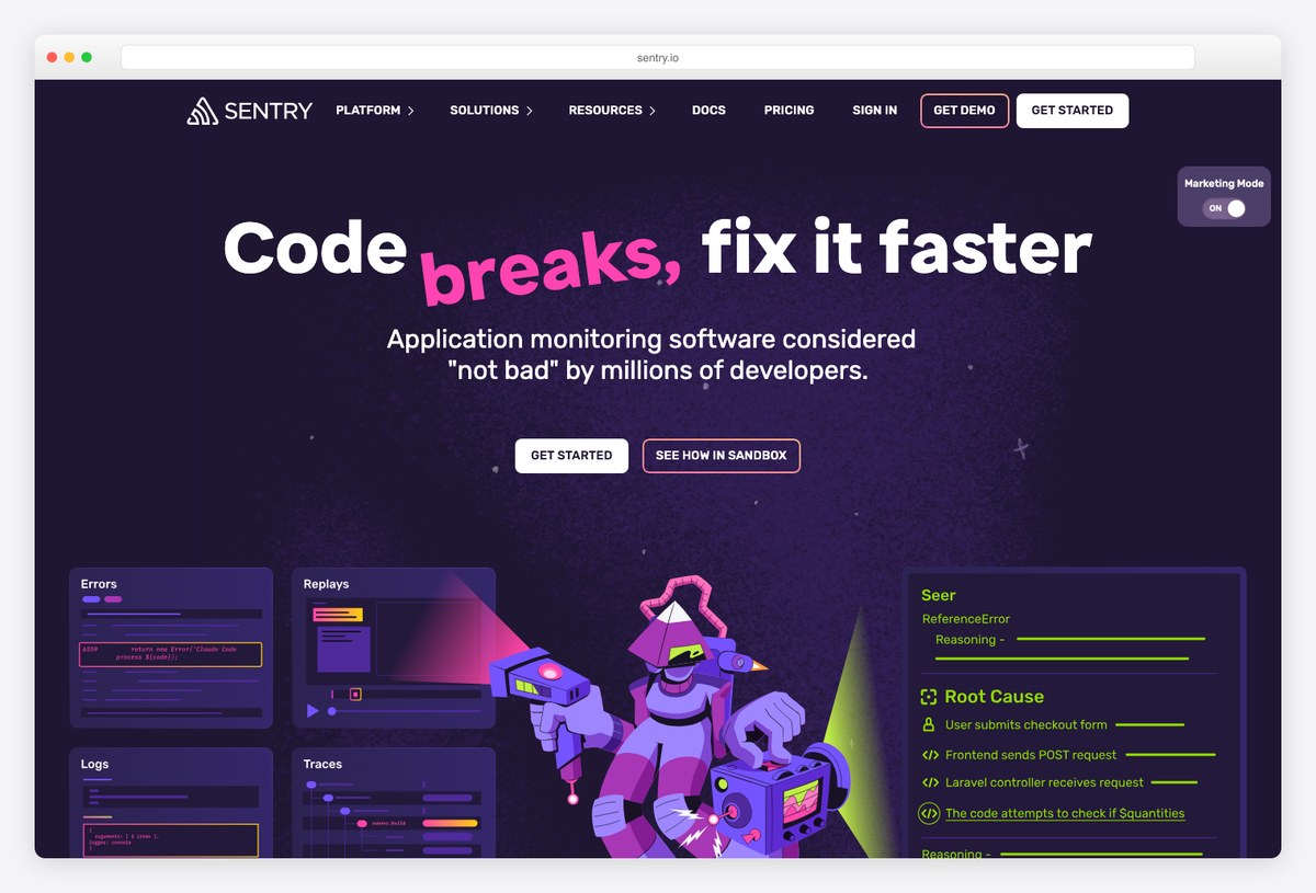Sentry, a large React front end