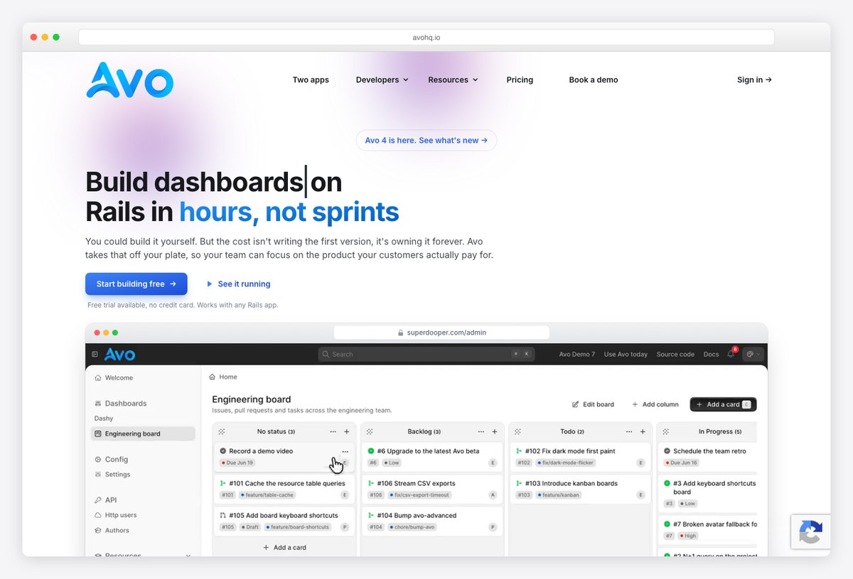 Avo Ruby on Rails admin panel