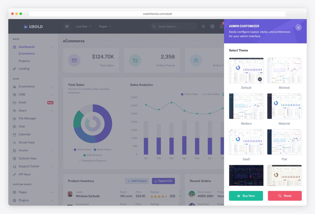 UBold Rails admin template dashboard