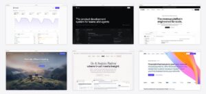 The best saas dashboard design examples — collage of six template screenshots