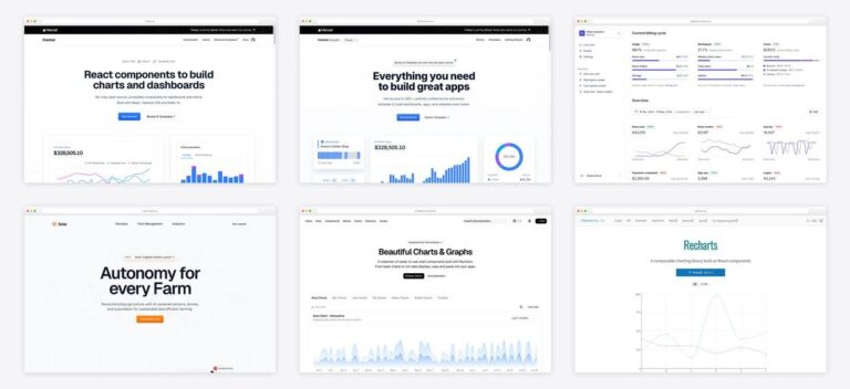 The best tremor dashboard templates — collage of six template screenshots