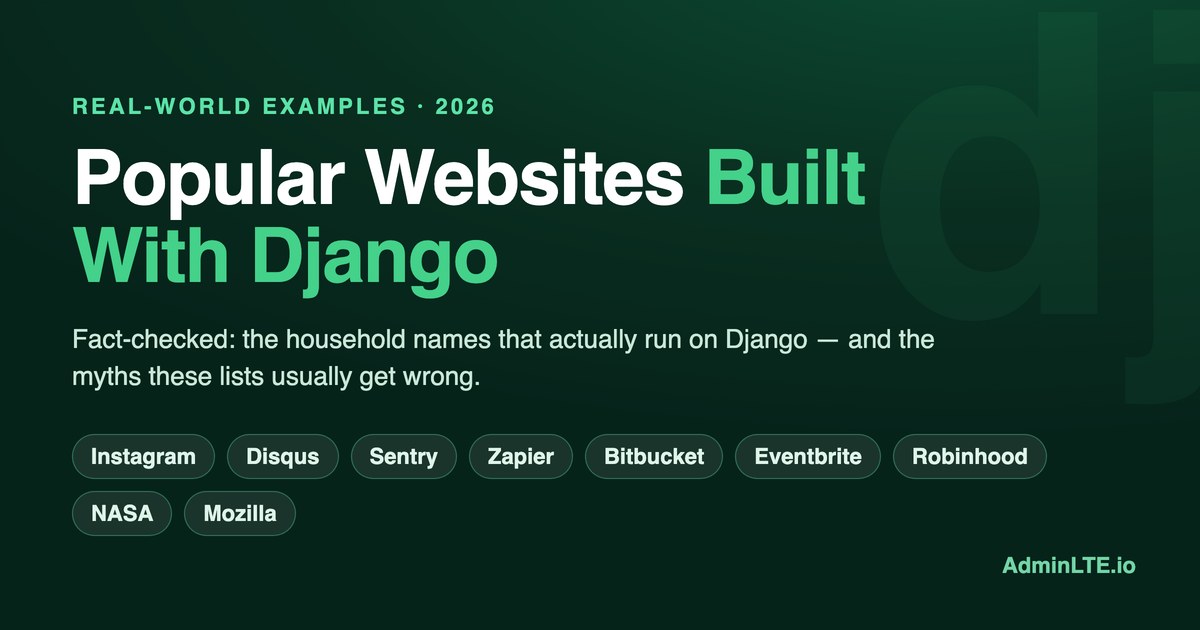 Popular websites built with Django — Instagram, Disqus, Sentry, Zapier, Bitbucket, Eventbrite, Robinhood, NASA and Mozilla