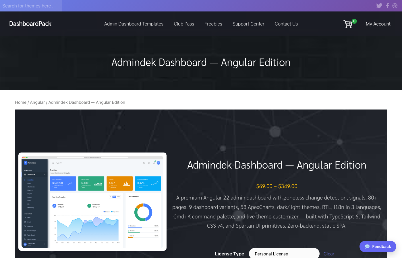 Admindek Laravel dashboard