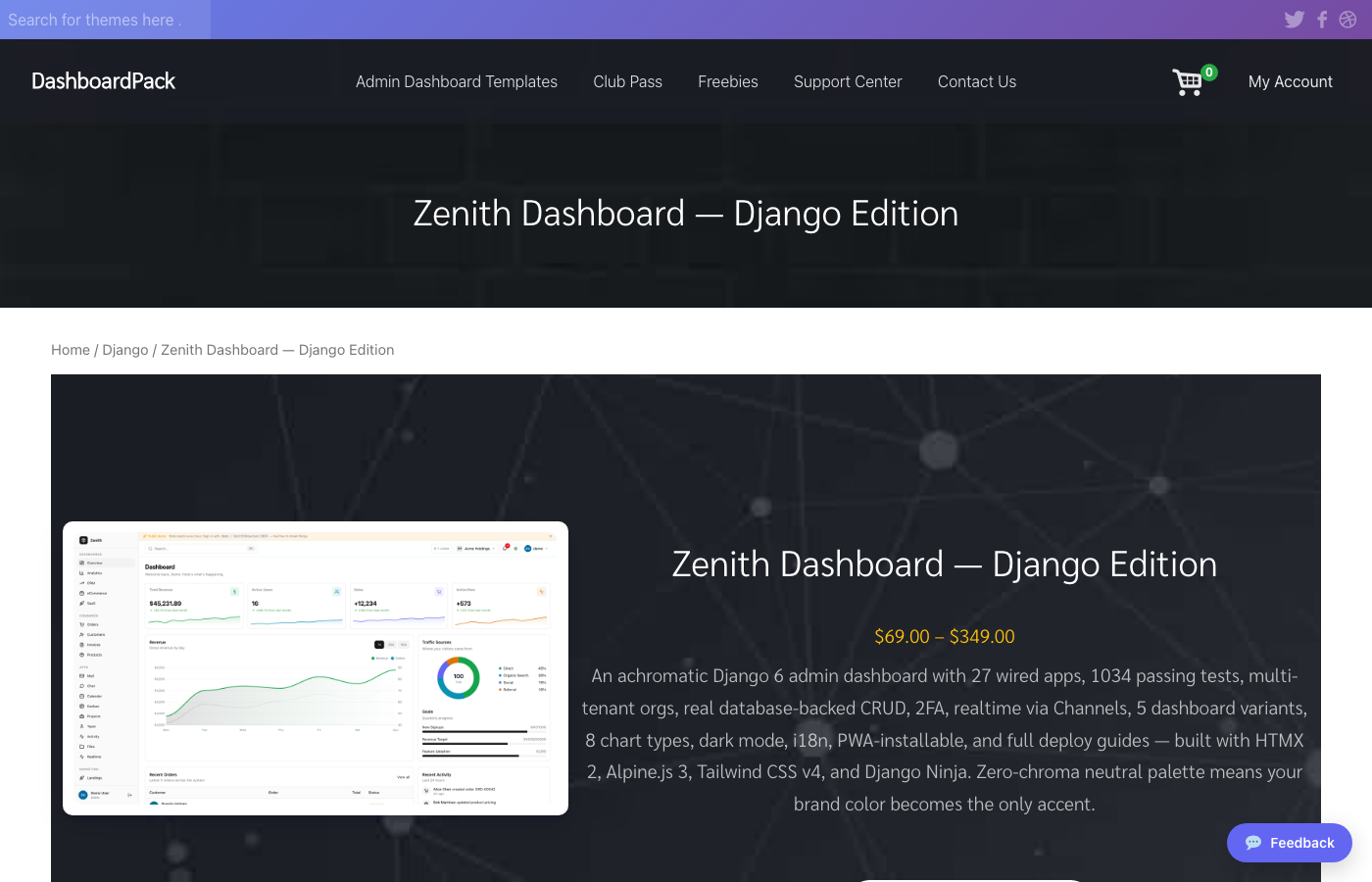 Zenith Laravel dashboard