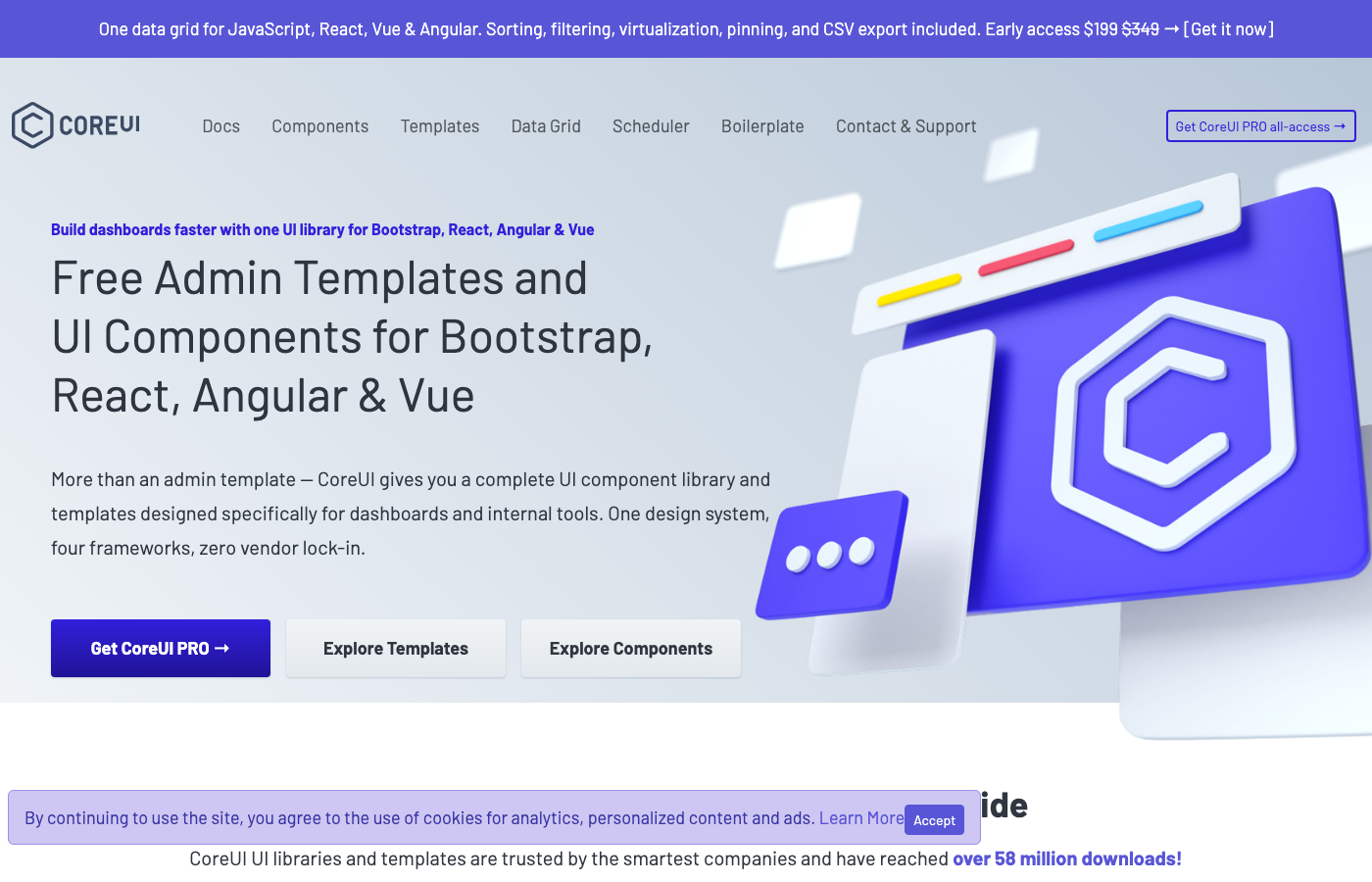 CoreUI admin dashboard