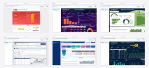 The best data studio templates — collage of six template screenshots