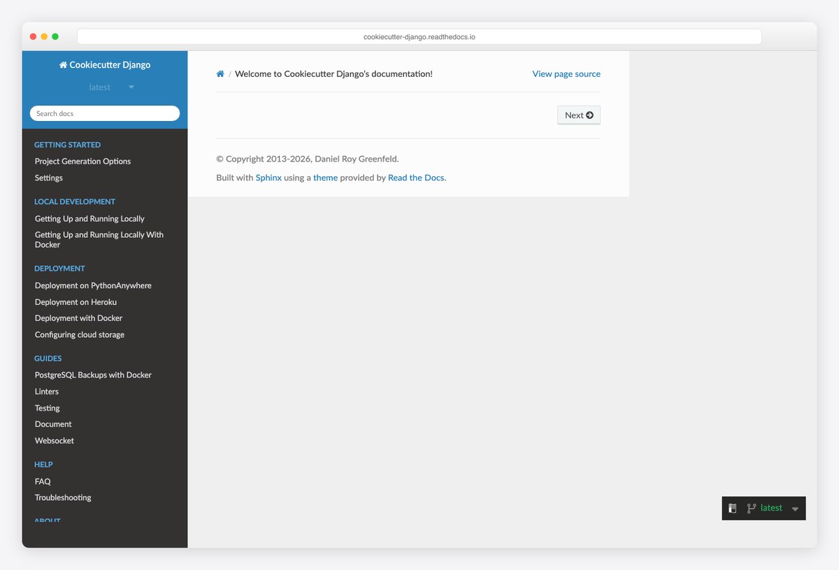 Cookiecutter Django production-ready project generator documentation