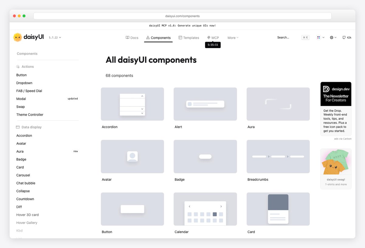 daisyUI free Tailwind CSS component library used to style Django templates