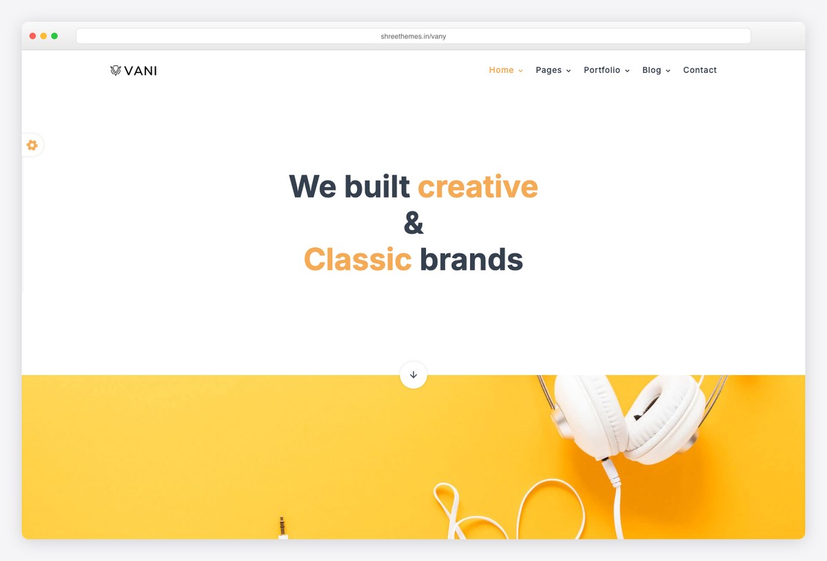 Vany minimal personal portfolio Django website template with creative studio layout