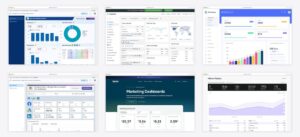The best marketing dashboard examples — collage of six template screenshots