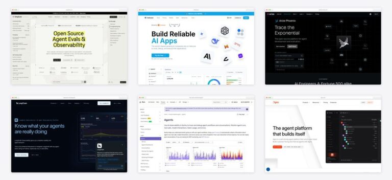 The best ai agent dashboards — collage of six template screenshots
