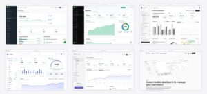 The best ecommerce dashboard design examples — collage of six template screenshots