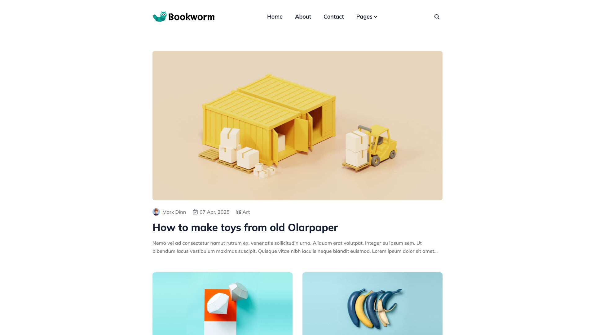 Bookworm Light free multi-author Astro blog theme
