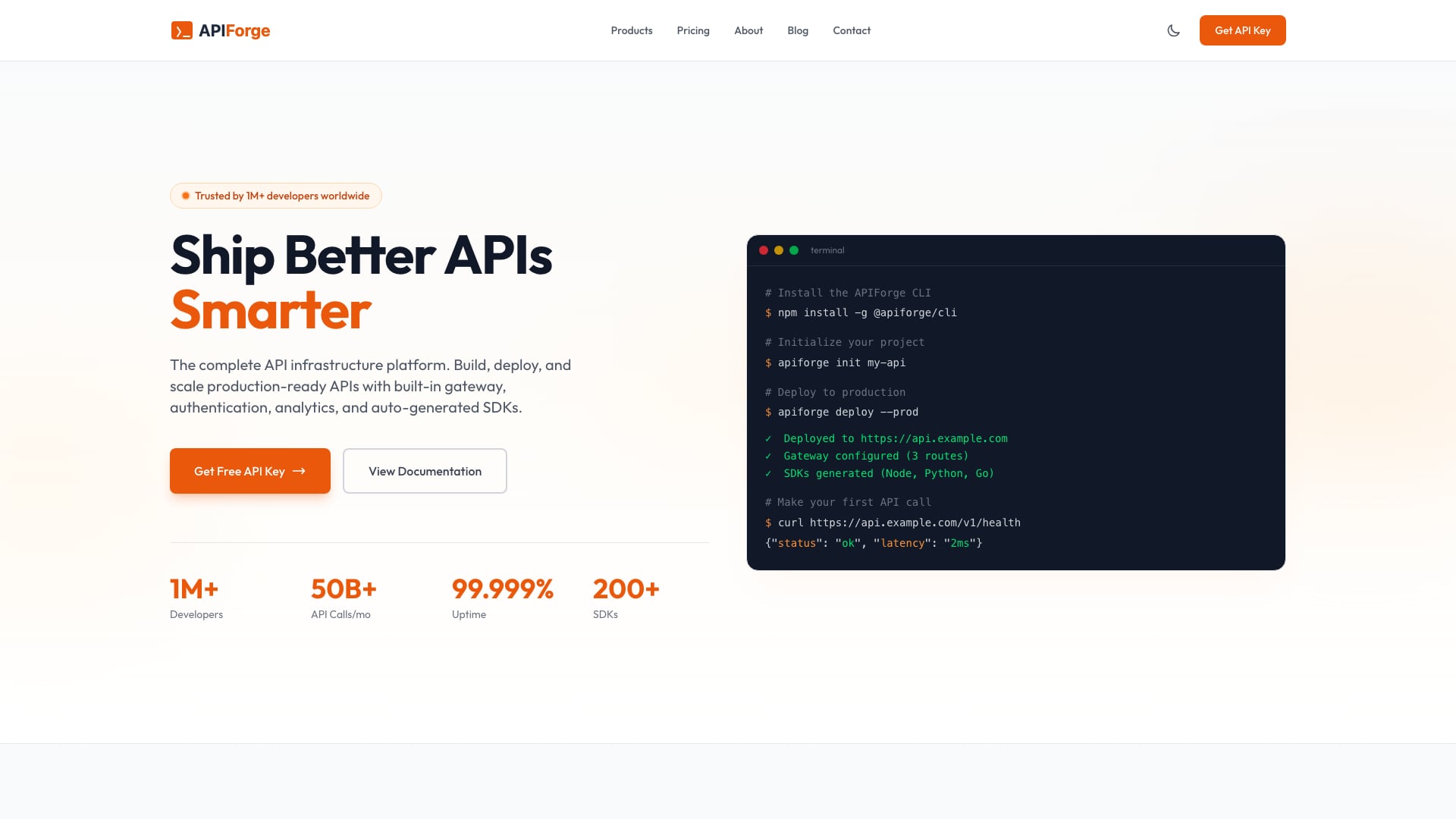APIForge premium Astro developer tools and API website template by Colorlib