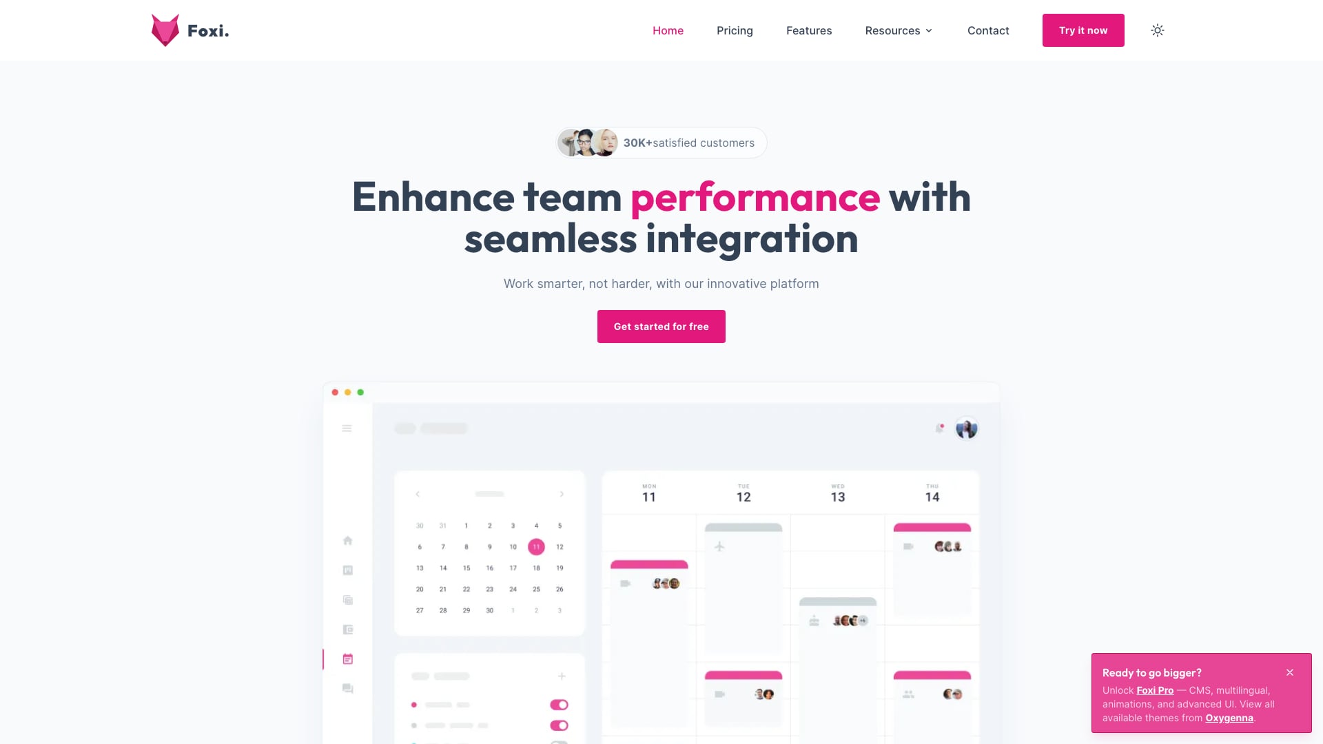 Foxi free Astro SaaS landing page template