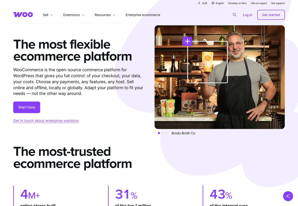 WooCommerce WordPress website screenshot: software product and extension discovery