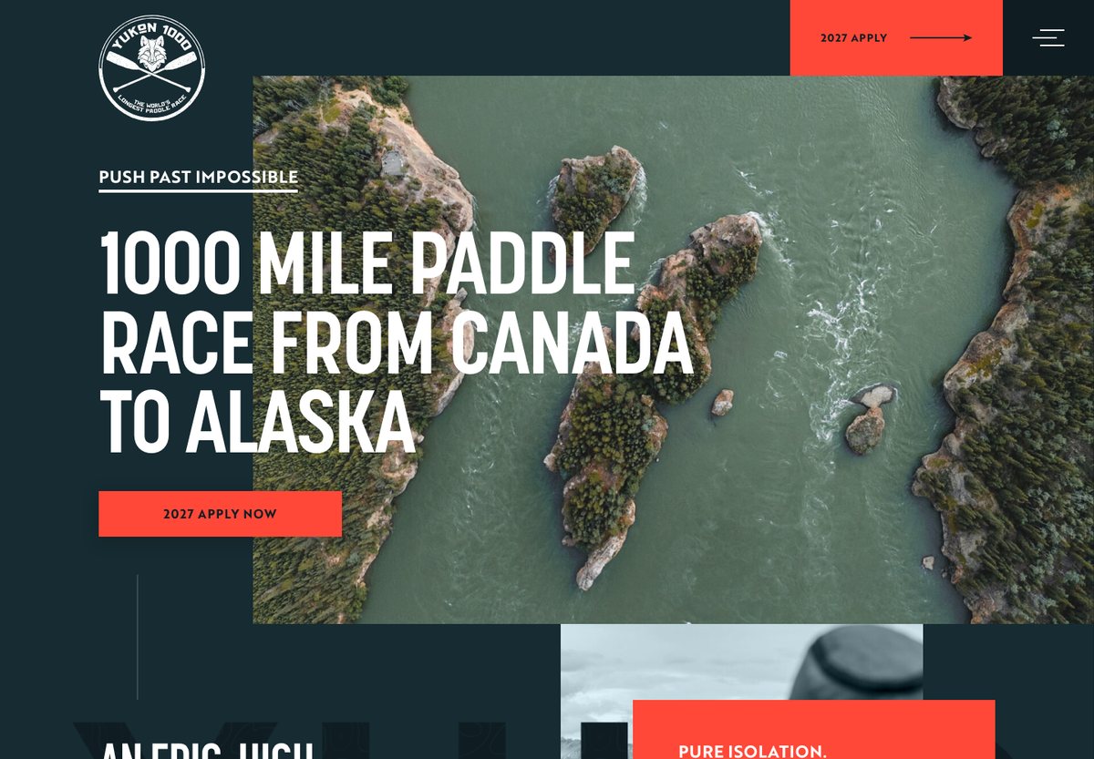 Yukon 1000 WordPress website screenshot: event information and applications